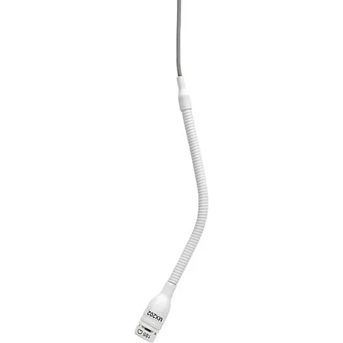 Shure MX202WP-A/C Microflex Overhead Cardioid Microphone with Plate Mount and Screw Terminals Connector, Bright White