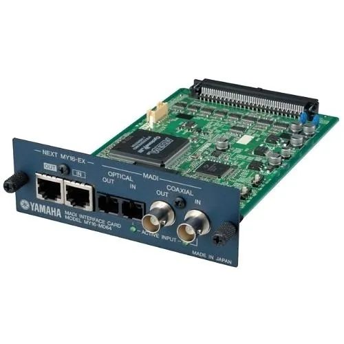 Yamaha MY16MD64 MADI Interface Card, 16-Channel Input, 16-Channel Output