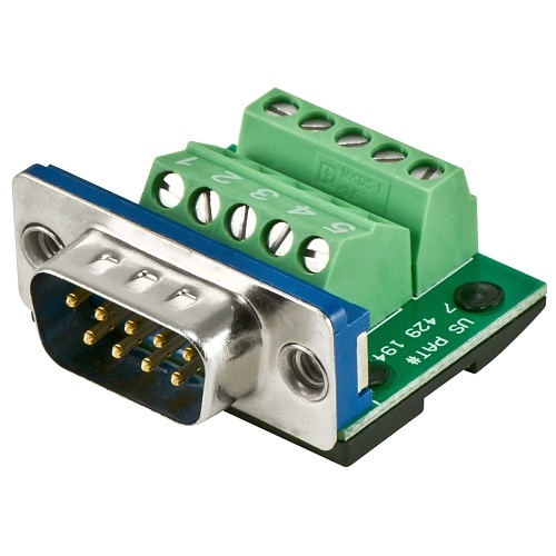 MaxBlox CD-MX9M 9-Pin DB9 Male Screw Terminal Connector for RS-232/422 Control