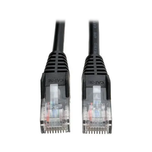 Eaton Tripp Lite N001-003-BK CAT5e 350 MHz Snagless Molded (UTP) Ethernet Cable, RJ45 Male to Male, PoE, 3' (0.91m), Black