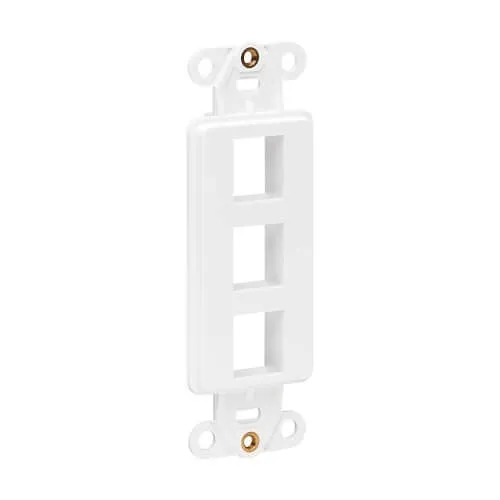 Eaton Tripp Lite N042D-003V-WH 3-Port Center Plate Insert, Decora Style, Vertical, TAA Compliance