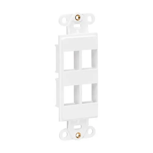 Eaton Tripp Lite N042D-004V-WH Center Plate Insert, Decora Style, Vertical, 4-Ports, TAA