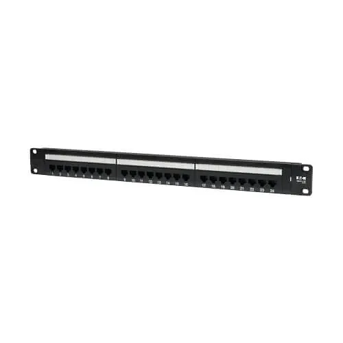 Eaton Tripp Lite N052-024 24-Port 1U Rack-Mount CAT5e 110 Patch Panel, 568B, RJ45 Ethernet, TAA