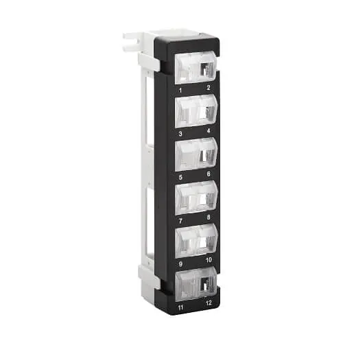 Eaton Tripp Lite N062-012-KJ-WM 12-Port Wall-Mount Patch Panel for UTP Keystone Jacks, Rotatable Modules, TAA