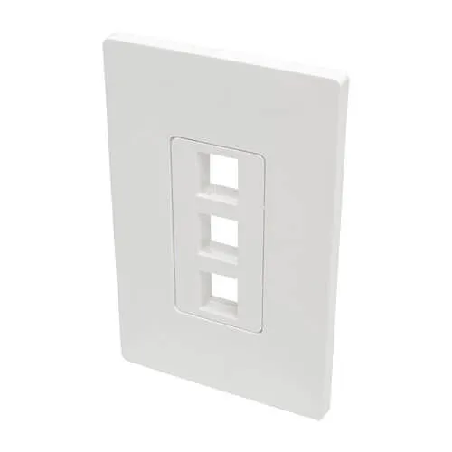 Eaton Tripp Lite N080-103 3-Port Keystone Single-Gang Faceplate, White