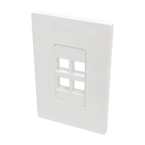 Eaton Tripp Lite N080-104 4-Port Keystone Single-Gang Faceplate, White