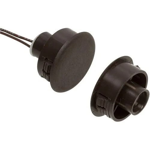 Nascom N1178B/STDD Recessed 1" DPDT Switch/Magnet Set for Steel Doors with Wire Leads, Brown