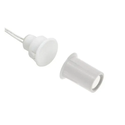 Nascom N1178C1175W/ST Recessed 3/4" Stubby Press Fit Closed Loop Switch/Magnet Set for Steel/Wood Doors, White