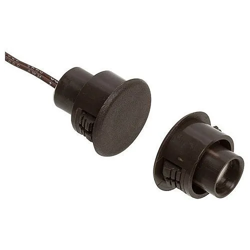 Nascom N1178CB/ST Recessed 3/4" Stubby Switch/Magnet Set for Steel/Wood Doors, Wire Leads, Brown