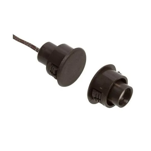 Nascom N1178CB/STFB N1178C Series 3/4" Recessed Wide Gap Stubby Door Contact, Open Loop, 1FB, Switch / Magnet Set, Brown