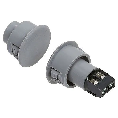 Nascom N1178CTG/ST Recessed 3/4" Stubby Terminal Switch/Magnet Set for Steel/Wood Doors, Grey
