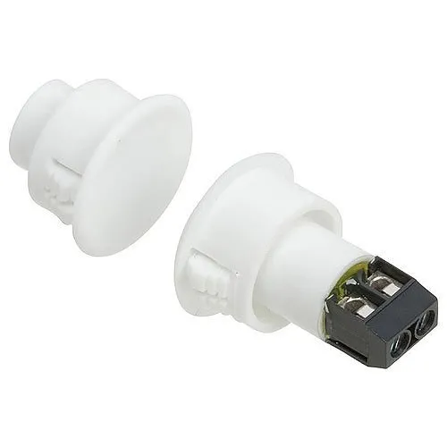 Nascom N1178CTW/ST Recessed 3/4" Stubby Terminal Switch/Magnet Set for Steel/Wood Doors, White