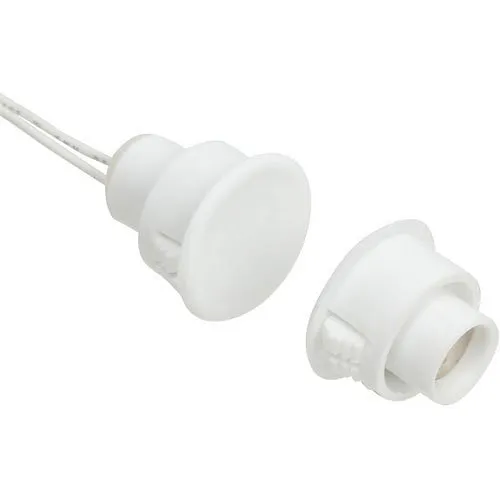 Nascom N1178CW/ST Recessed 3/4" Stubby Switch/Magnet Set for Steel/Wood Doors, Wire Leads, White