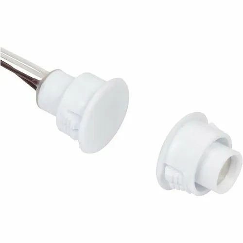 Nascom N1178CW/ST018 3/4" Recessed Wide Gap Stubby Door Contact Set, 18" Leads, White