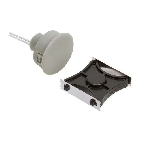 Nascom N1178GSHK/ST Recessed 1" Switch for Steel / Wood Doors with Shark Magnet and Wire Leads, Gray