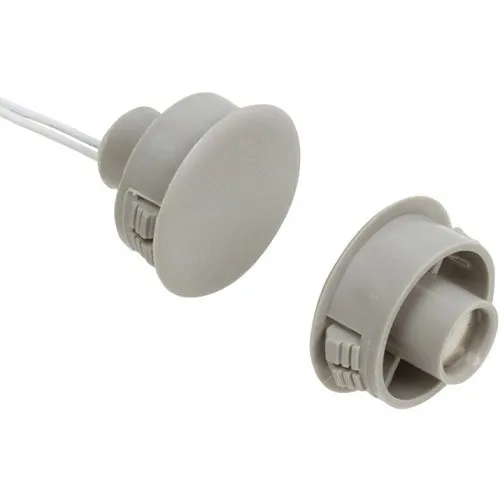 Nascom N1178G/ST Recessed 1" Stubby Switch Magnet Set for Steel Wood Doors, Wire Leads, Gray
