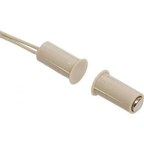 Nascom N175T/ST Recessed 3/8" Mini Stubby Press Fit Switch Magnet Set, Wire Leads, 12", Brown