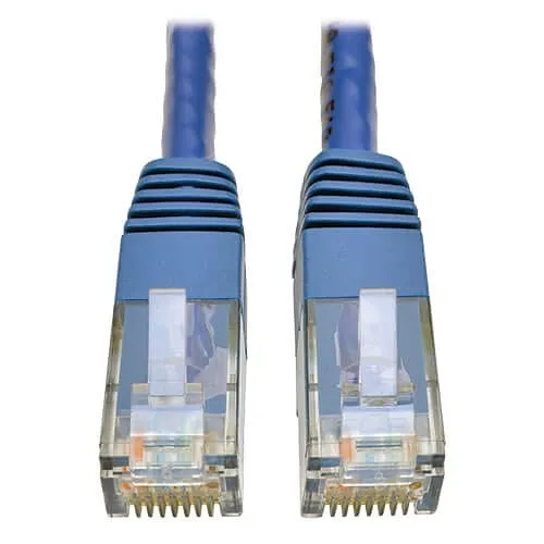 Eaton Tripp Lite N200-001-BL Cat6 Gigabit Molded UTP Ethernet Cable RJ45 M/M, PoE, Blue, 1' (0.31 m)