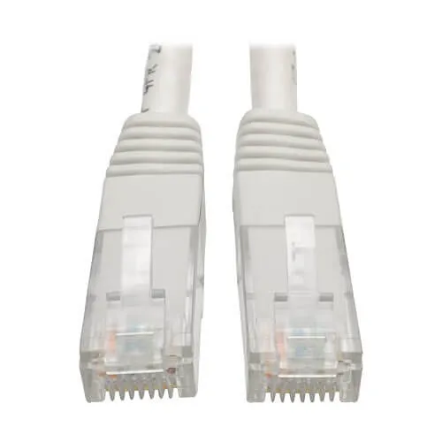 Eaton Tripp Lite N200-003-WH CAT6 Gigabit Molded Ethernet Cable, UTP, RJ45 Male to Male, PoE, 3' (0.91m), White