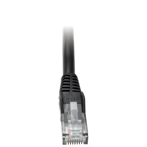 Eaton Tripp Lite N201-002-BK Cat6 Gigabit Snagless Molded UTP Ethernet Cable RJ45 M/M, PoE, Black, 2' (0.61 m)