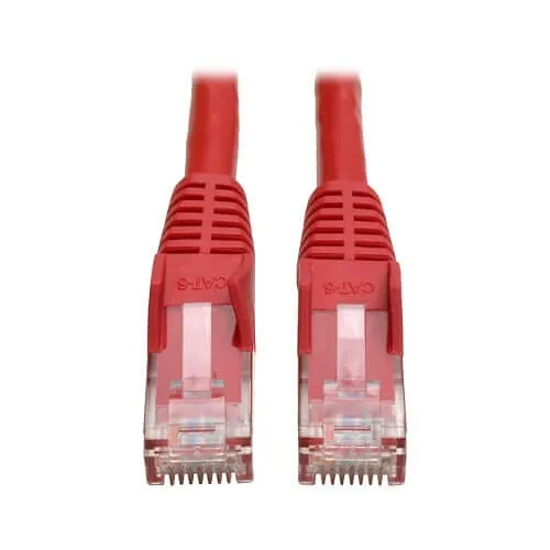 Eaton Tripp Lite N201-003-RD CAT6 Snagless Molded Gigabit Patch Cable, UPT, RJ45 M/M, 3' (91.4cm), Red