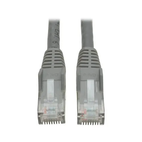 Eaton Tripp Lite N201-010-GY CAT6 Gigabit Snagless Molded (UTP) Ethernet Cable, RJ45 Male to Male, PoE, 10' (3.05m), Gray