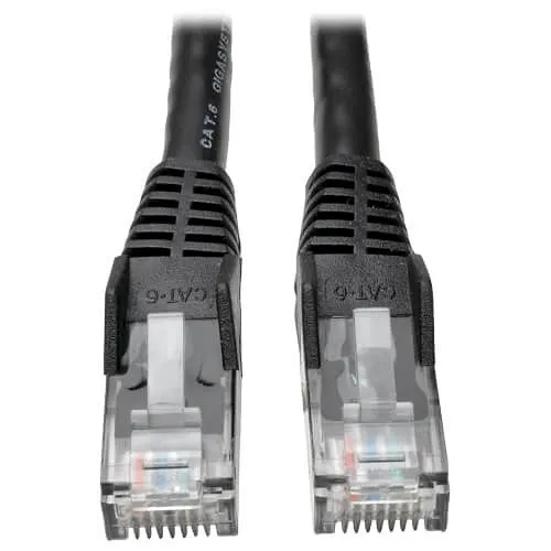 Eaton Tripp Lite N201-050-BK CAT6 Gigabit Snaglessmolded (UTP) Ethernet Cable, RJ45 Male to Male, PoE, 50' (15.24m), Black