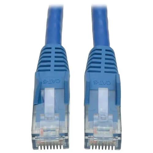 Eaton Tripp Lite N201-050-BL CAT6 Gigabit Snagless Molded (UTP) Ethernet Cable, RJ45 Male to Male, PoE, 50' (15.24m), Blue