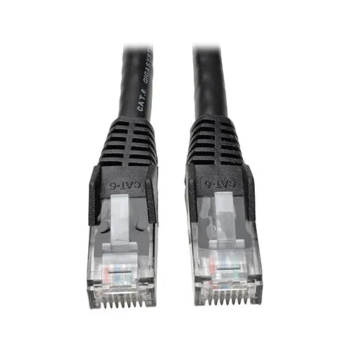 Eaton Tripp Lite N201-075-BK CAT6 Snagless Molded Gigabit Patch Cable, UPT, RJ45 M/M, 75' (22.86m), Black