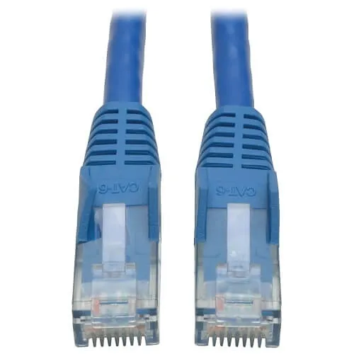 Eaton Tripp Lite N201-100-BL CAT6 Snagless Molded Gigabit Patch Cable, RJ45 M/M, 100' (30.5m), Blue