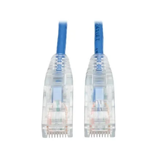 Eaton Tripp Lite N201-S02-BL CAT6 Gigabit Slim UTP Ethernet Cable, RJ45 M/M, PoE, 2', Blue