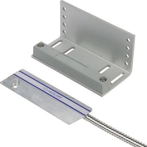 Nascom N205AN400G/ST2CR Standard O/H Door Dual Closed Loop Switch with Adjustable L-Bracket Magnet and 2' Armored Cable