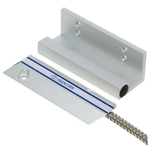 Nascom N205A/STDD Overhead Door Standard DPDT Switch with Shape Magnet, 24" Armored Cable, Silver