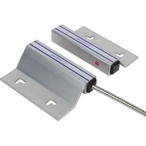 Nascom N205WG/ST120 Wide Gap Gate Switch/Magnet Set with Integrated Bracket, 120" Armored Cable, Clear Anodized