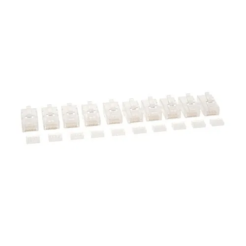 Eaton Tripp Lite N230-100 Cat6 RJ45 Modular Connector Plug with Load Bar, Solid/Stranded Conductor Round Cat6 Wire, 100-pack, TAA