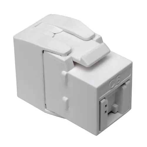 Tripp Lite N238-001-GY-TF Keystone Jack CAT6/CAT5e, RJ45, Shuttered, Dust Cap - Toolless, PoE/PoE+ Compliant, White