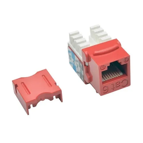Tripp Lite N238-025-RD CAT6/CAT5e 110 Style Punch Down Keystone Jack, 25-Pack, Red