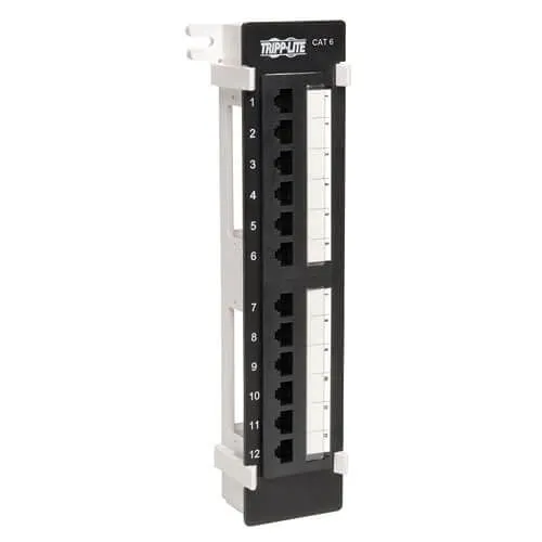 Tripp Lite N250-012 12-Port CAT6/CAT5 Wall-Mount Vertical 110 Patch Panel