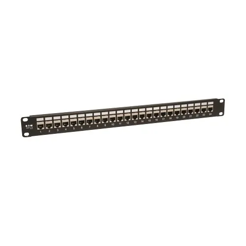 Eaton Tripp Lite N254-024-SH 24-Port CAT6 /CAT5 RJ45 Rack-Mount STP Shielded Feedthrough Patch Panel