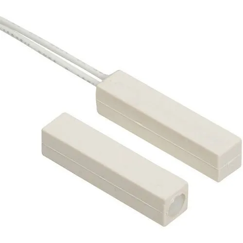 Nascom N25WGW/ST Mini Stick on Switch / Magnet Set, End Wire Leads, 12", White