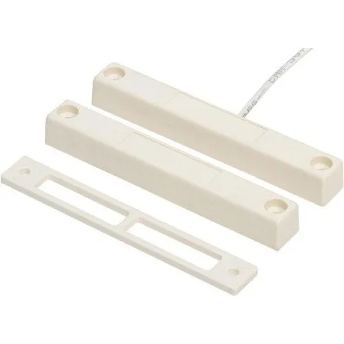 Nascom N400W/STSD Surface Mount Industrial Bar SPDT Switch / Magnet Set, Jacketed Wire Leads, White