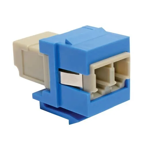 Eaton Tripp Lite N455-000-BL-KJ Duplex Multimode Fiber Coupler, Keystone Jack LC to LC, Blue