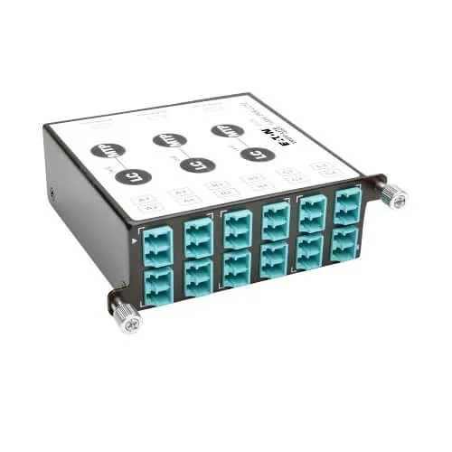 Eaton Tripp Lite N484-3M8-LC12 40/100Gb Breakout Cassette, 40Gb to 4 x 10Gb, 100Gb to 4 x 25Gb, (x3) 8-Fiber MTP/MPO to (x12) LC Duplex, Type-B Polarity