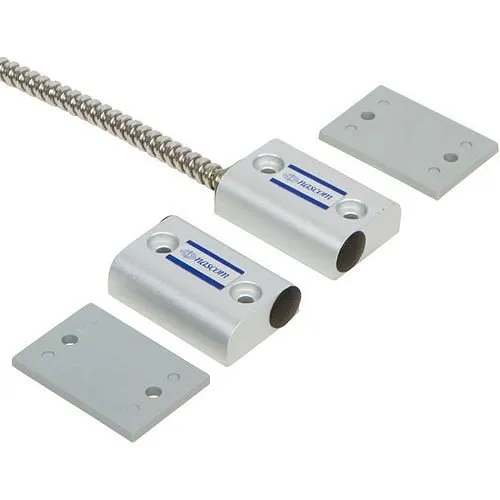 Nascom N505AS/ST2CR Man Door Surface Mount Aluminum Steel Door Dual Closed Loop Switch/Magnet Set with 24" Armored Cable