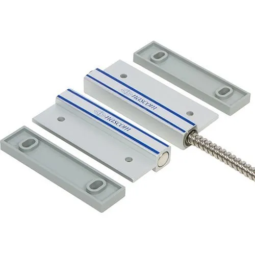 Nascom N505AU/ST2CR Man Door Surface Mount Aluminum Steel Door, Dual Closed Loop Normally Open, 1FA, Switch/ Magnet, Silver