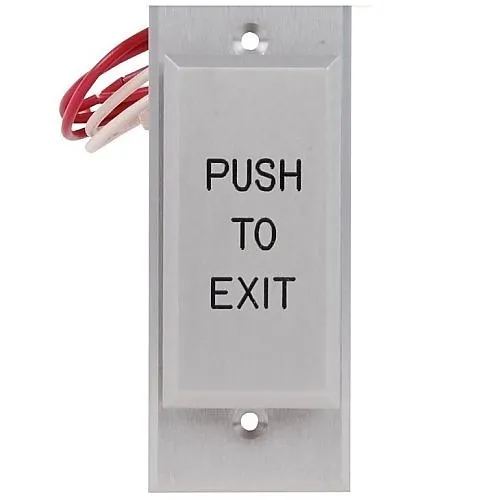 Dortronics N5286-P23DAXE1R 5286 Series Narrow Stile Push-Plate Switch, Pneumatic 2-60 Second Delay, "Push to Exit" Red Letters