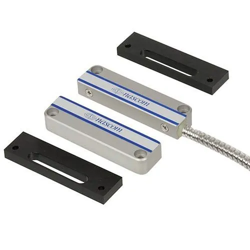 Nascom N707AU/ST UL2 High Security BMS Contact and Standard Magnet Set with 24" Armored Cable, Silver