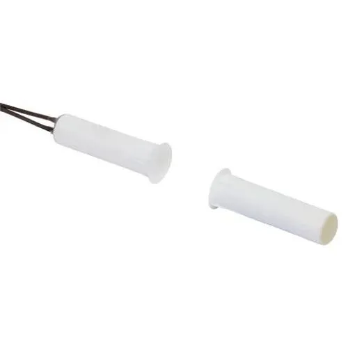 Nascom N75W/STDD Recessed 3/8" PTF DPDT Switch / Magnet Set, Wire Leads, White