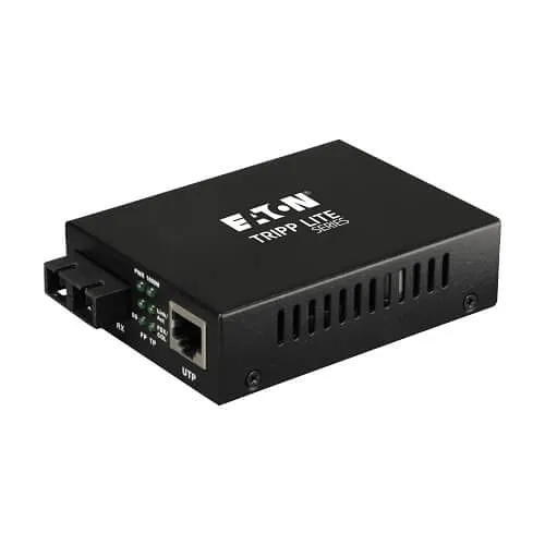 Eaton Tripp Lite N785-001-SC Gigabit Multimode Fiber to Ethernet Media Converter, 10/100/1000 to 1000BaseLX SC, 1.25 mi (2km), 1310nm