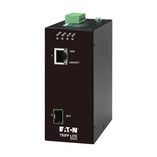 Eaton Tripp Lite N785-H01-SFP-D Hardened Gigabit Fiber to Ethernet Media Converter, 10/100/1000 Mbps, RJ45/SFP